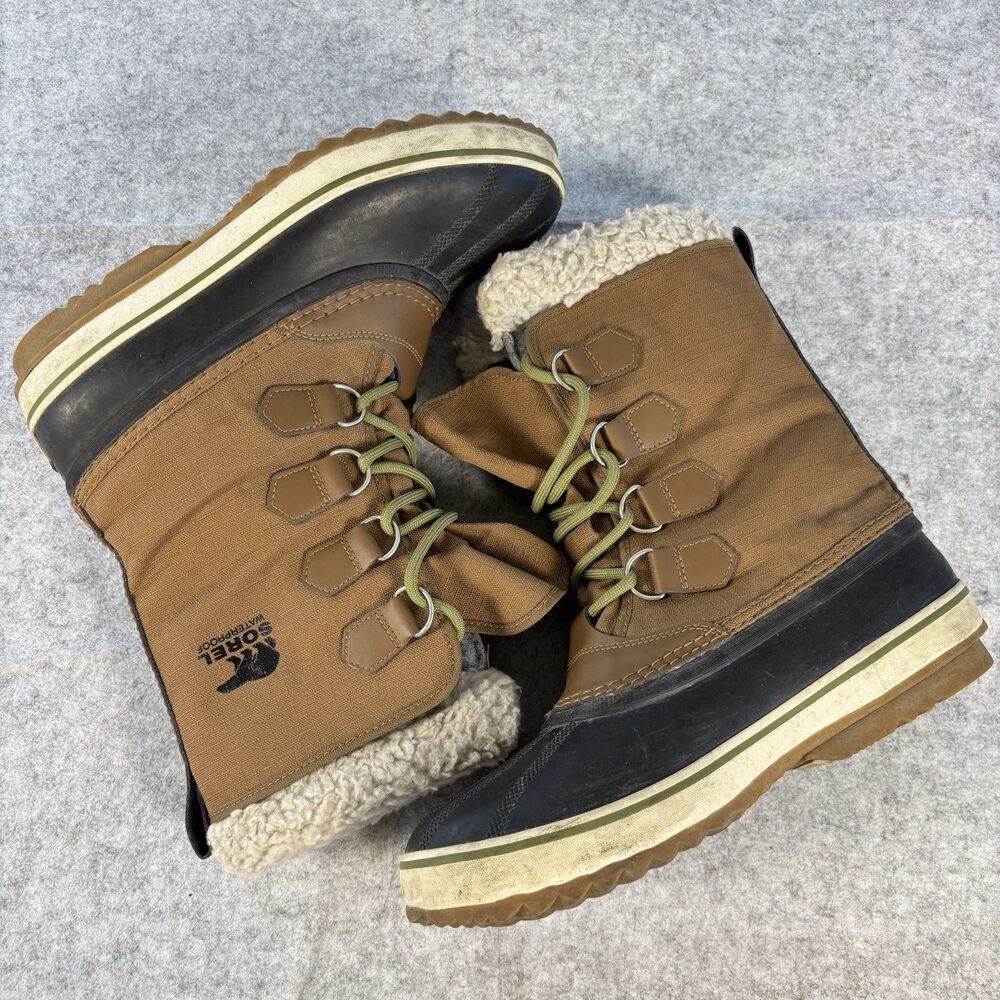 Sorel 1964 Pac Nylon Winter Waterproof Boots Mens 10 Brown NM1440-260 MSRP $180